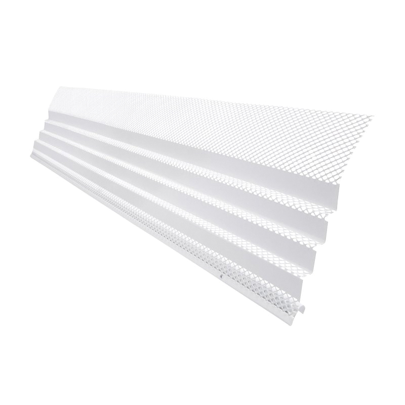 6383X Gutter Guard, 36 in L, 7 in W, Steel, White
