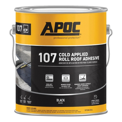AP-107 Series AP-1071 Cold Applied Roll Roof Adhesive, Black, Liquid, 1 gal, Pail