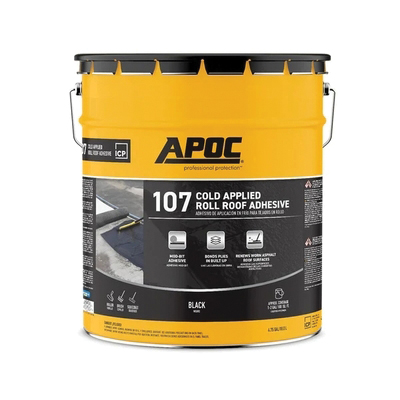 AP-107 Series AP-1075 Cold Applied Roll Roof Adhesive, Black, Liquid, 4.75 gal, Pail