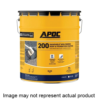 200 Rainshield AP-200 Series AP-2001 Non-Fibered Roof and Foundation Coating, Black, 1 gal, Pail, Liquid