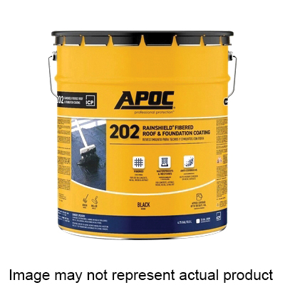 202 Rainshield AP-202 Series AP-2021 Fibered Roof and Foundation Coating, Black, 1 gal, Pail, Liquid