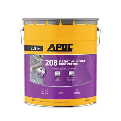 AP-208 Series AP-2085 Fibered Aluminum Roof Coating, Bright Silver, 4.75 gal, Pail, Liquid