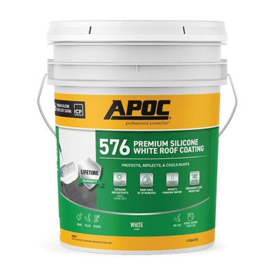 AP-576 Series AP-5765 Premium Silicone Roof Coating, White, 5 gal, Pail, Liquid