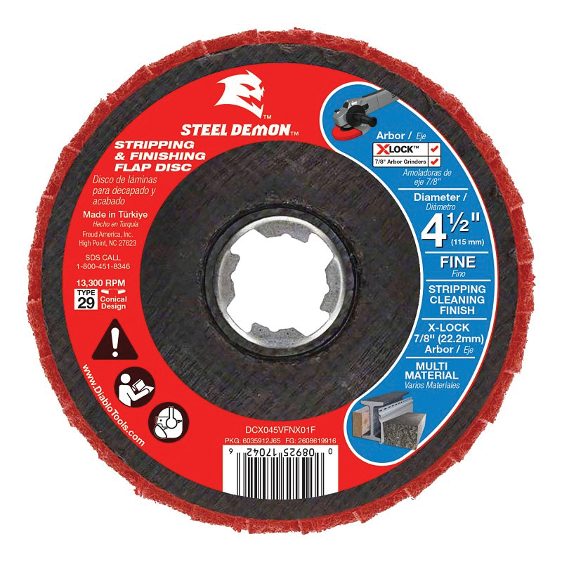 DCX045VFNX01F Angle Grinder, 4-1/2 in Dia, 7/8 in Arbor, Fine