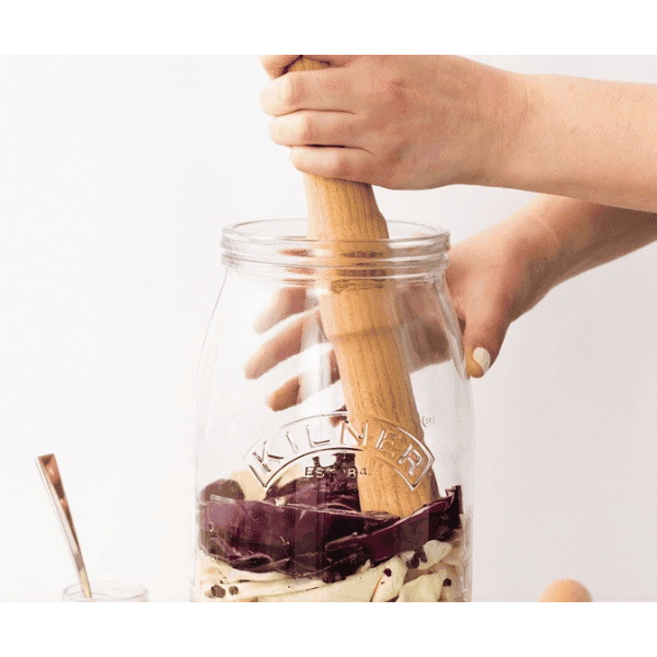 Kilner 0025.047U Fermentation Packer, 40 mm Dia, 245 mm H, Beachwood - 3