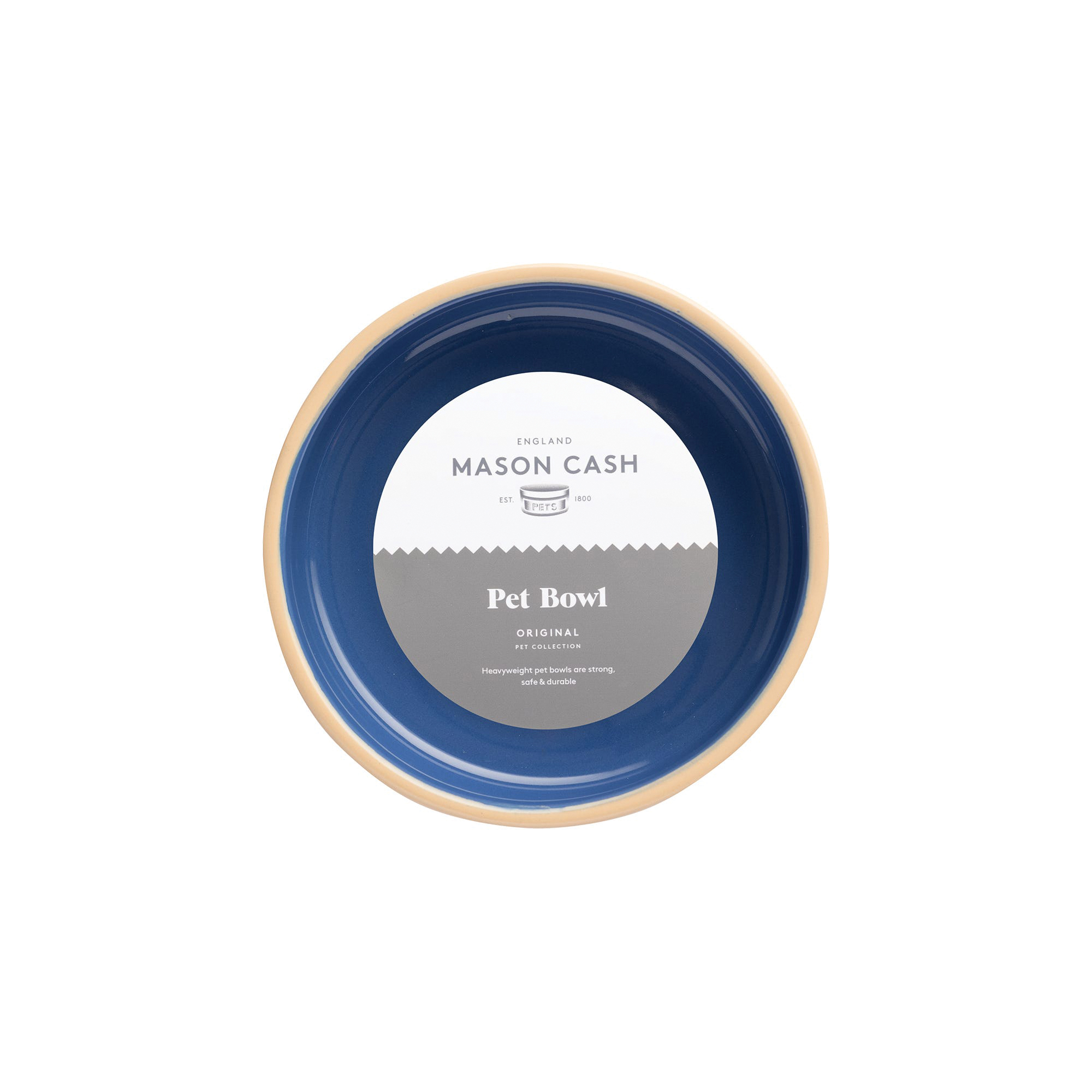 Mason Cash 2030.316 Lettered Dog Bowl, 18 cm Dia, 1.2 L Volume, Stoneware, Blue/Cane - 3
