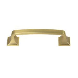 Cabinet Pull, Laurey, Newport, 4.61 in L Handle, 1.18 in Projection, Zinc, Satin Brass - 2
