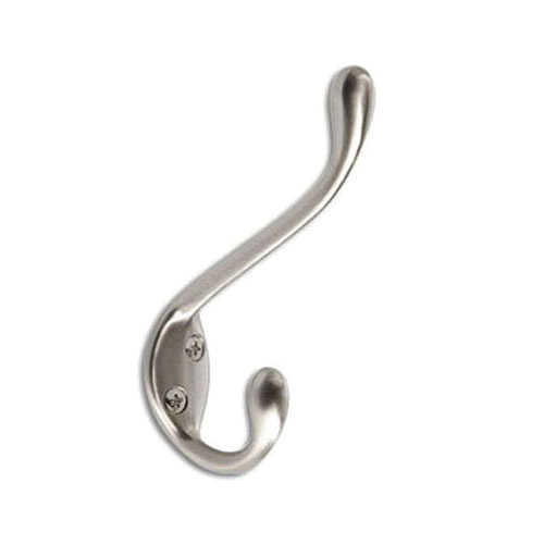 H55451G10 Decorative Hook, Zinc, Satin Nickel, 15 lb, 3-9/16 in Projection