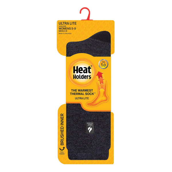 Heat Holders Ultra Lite Series HH2W04628 Twist Crew Socks, Women's, 5 to 9, Acrylic/Elastane/Nylon, Black - 3