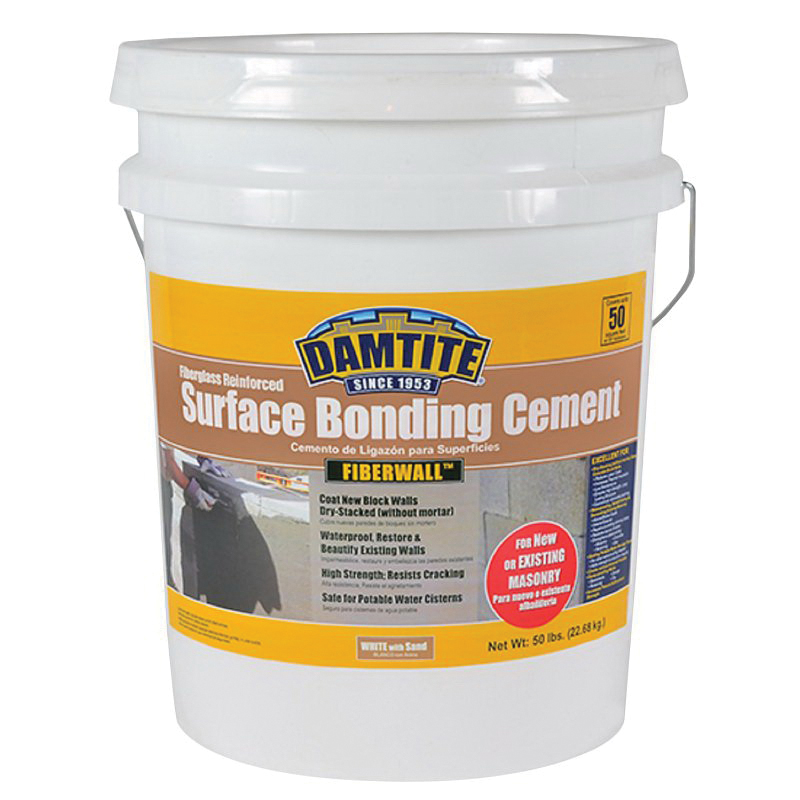 FiberWall 04851 Surface Bonding Cement, White, Powder, 50 lb Pail
