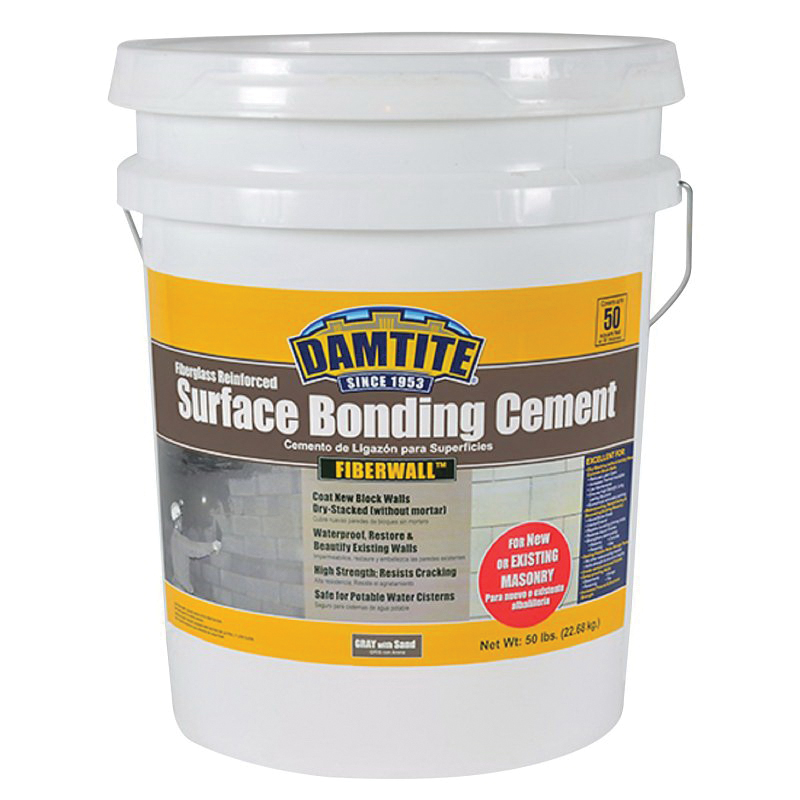 FiberWall 04852 Surface Bonding Cement, Gray, Powder, 50 lb Pail