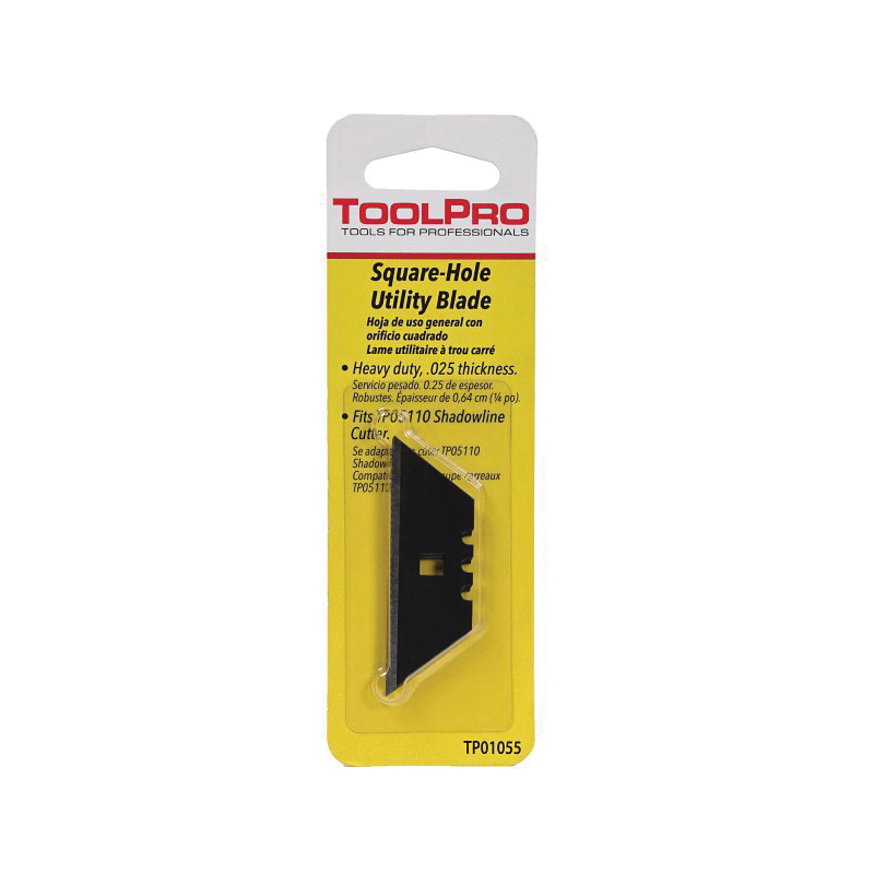 TP01055 Square Hole Utility Blade, 3 in L, Blue Steel, 2-Point