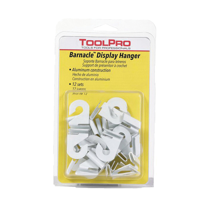 Barnacle TP05114 Display Hanger, Aluminum, White, For: 1 in Ceiling Grid