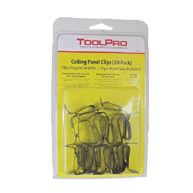 TP05116 Ceiling Panel Clip, Steel, Black, For: T-Bars and Ceiling Tiles