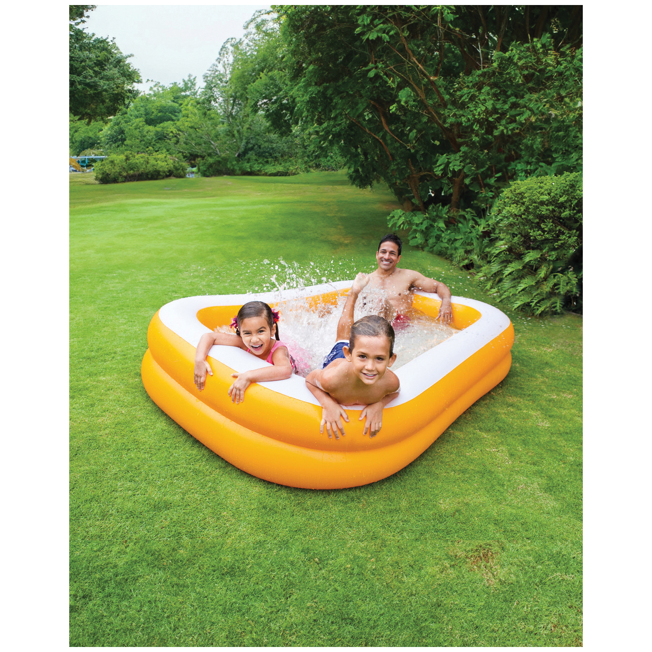 Intex Swim Center Series 57181EP Mandarin Inflatable Family Pool, Rectangular, 159 gal, Vinyl, Orange - 4