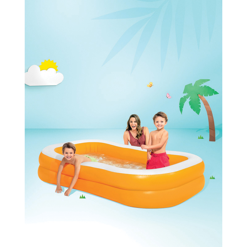 Intex Swim Center Series 57181EP Mandarin Inflatable Family Pool, Rectangular, 159 gal, Vinyl, Orange - 5