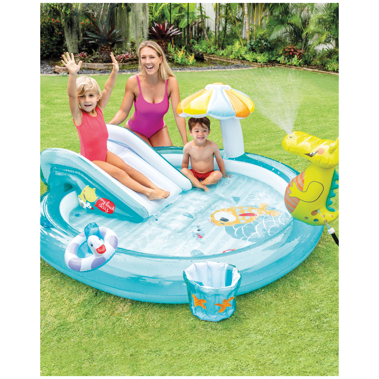 Intex 57165EP Gator Inflatable Play Center, Oval, 42 gal, Vinyl, Blue - 3
