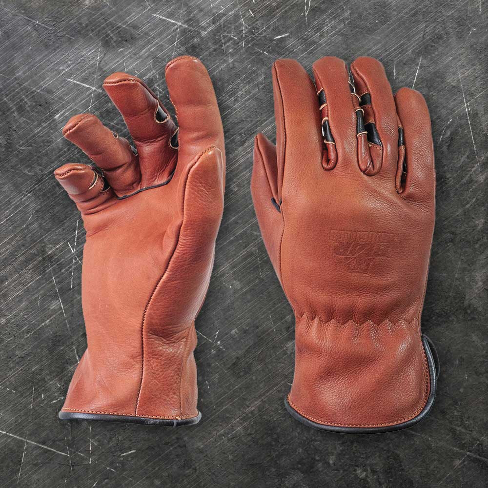 Bear Knuckles D451-BR-XS Driver Gloves, XS, Wing Thumb, Shirred Back Cuff, Leather Cowhide, Brown - 2