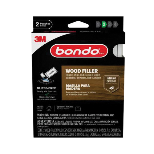 WF-2PK-ES Wood Filler, Liquid, Pungent Styrene, Yellow Pouch