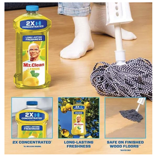 Mr Clean 030772112915 Multi-Surface Cleaner, 41 oz Bottle, Liquid, Lemon, Clear - 2