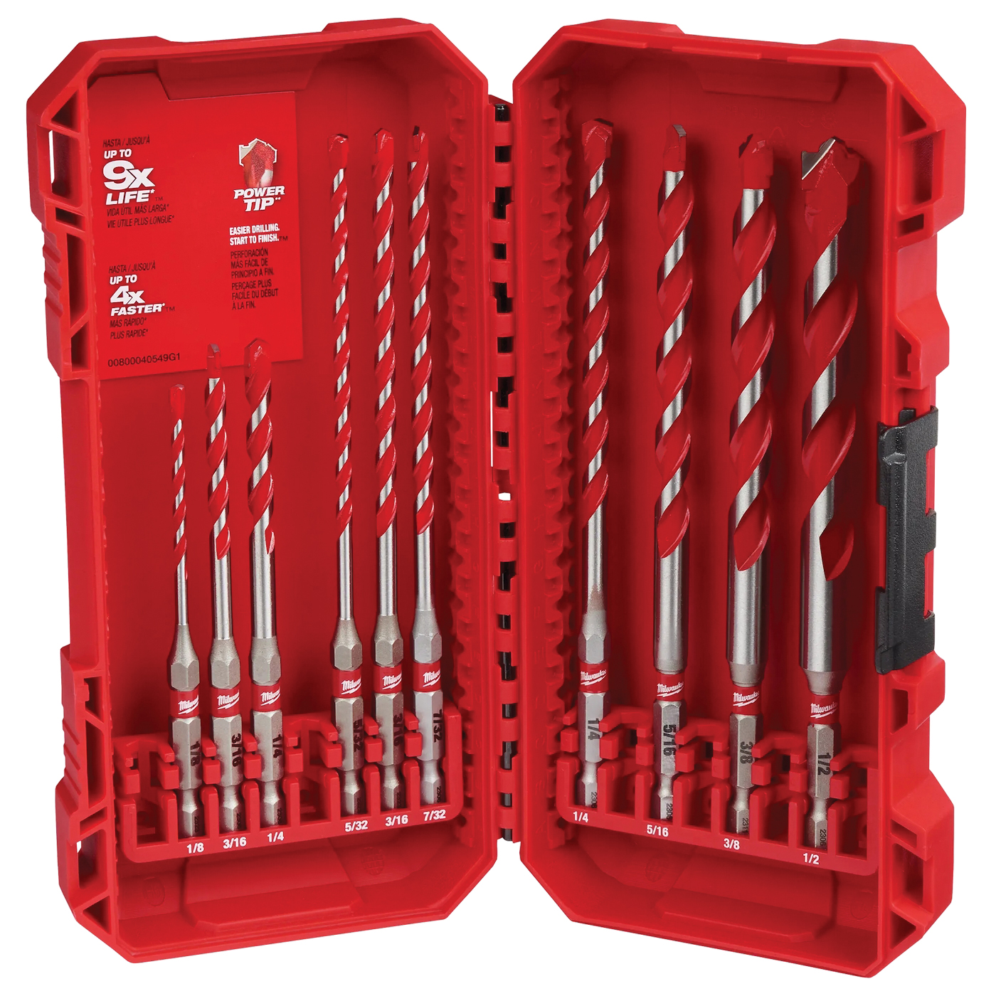 SHOCKWAVE Impact Duty Series 48-20-9058 Drill Bit Set, 10-Piece, Carbide