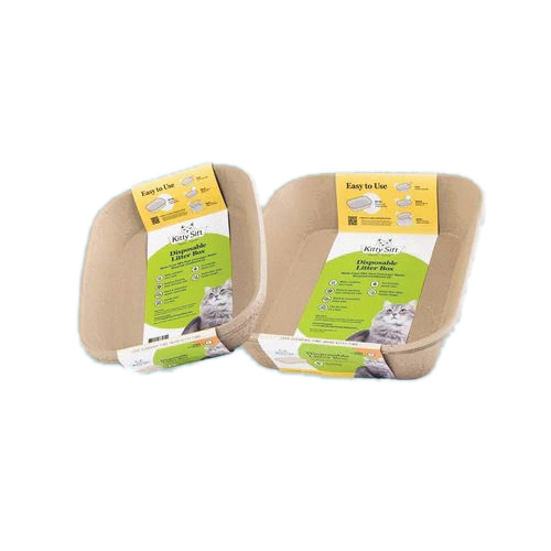 Kitty Sift K3103 Disposable Large Litter Box, 17.8 in W, 13.8 in D, Cardboard - 3