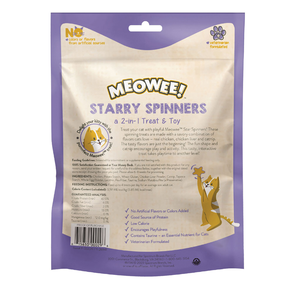 MEOWEE! Starry Spinners Series P-00028 Cat Treat, Catnip, Chicken, 1.25 oz - 1