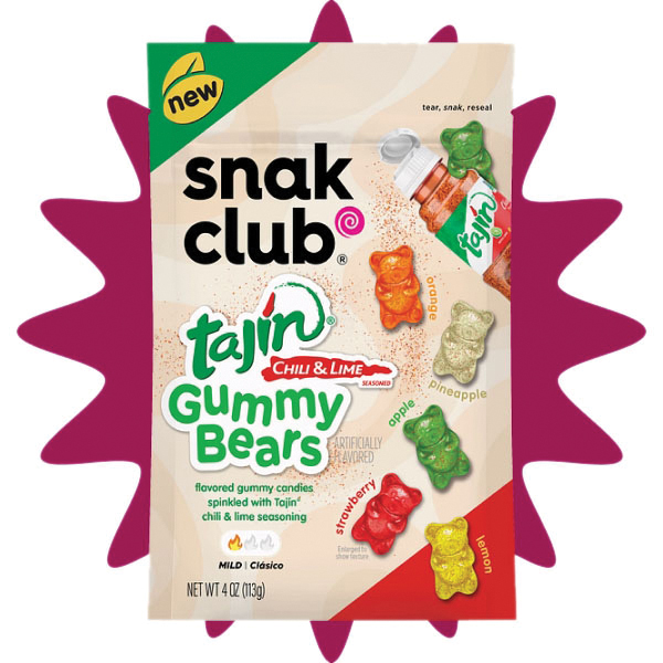 Tajin 768027 Gummi Candy Bears, Chili, Lime, 4 oz Bag