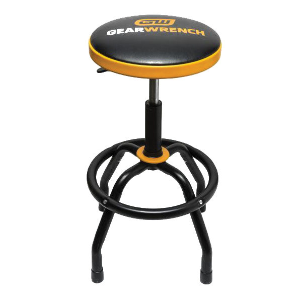 86992 Shop Stool, 225 lb, 26 to 31 in H Adjustable, 19 in OAL, Steel Frame, Vinyl Seat