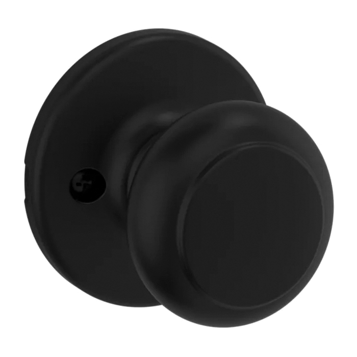 488CV 514 V Dummy Knob, Cove, Traditional Design, Matte Black, Residential, 2-3/8 to 2-3/4 in Backset, Zinc