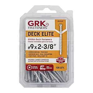 Deck Elite Series 10923 Hidden Deck Screw, #9 Thread, 2-3/8 in L, #9 Drive Size, Steel, Coarse Thread, Trim Head, Star Drive, Chrome, 100 PK