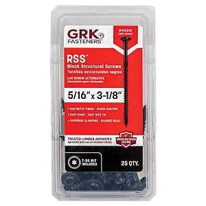 RSS Series 95312 Structural Screw, 3-1/8 in L, Coarse Thread, Washer Head, Torx Drive, Steel, Zinc-Plated