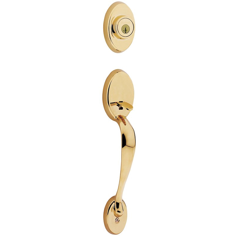 800CE LIP L03 SMT 6AL Exterior Handleset, Chelsea Design, Polished Brass, 3 Grade, Re-Key Technology: SmartKey