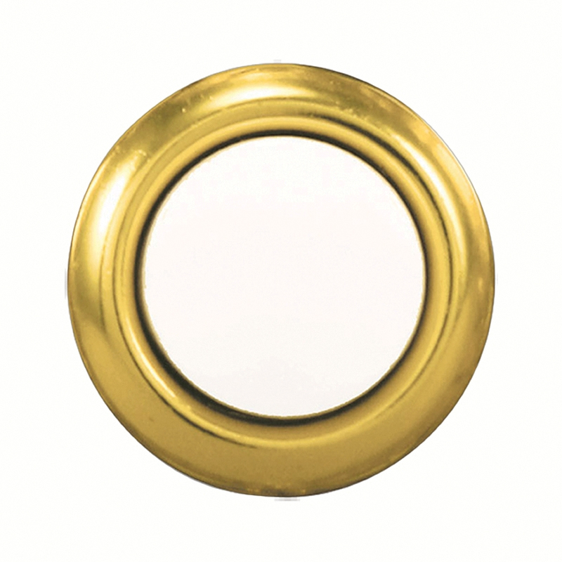18000129 Doorbell Button, Wired, Push Button, Metal, Gold/White, Lighted