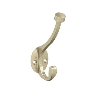 Adare Series H55465BBZ Double Prong Wall Hook, 11/16 in W, Zinc, Golden Champagne, 25 lb, 3-5/16 in Projection
