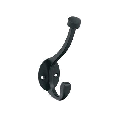 Adare Series H55465MB Double Prong Wall Hook, 11/16 in W, Zinc, Matte, 25 lb, 3-5/16 in Projection