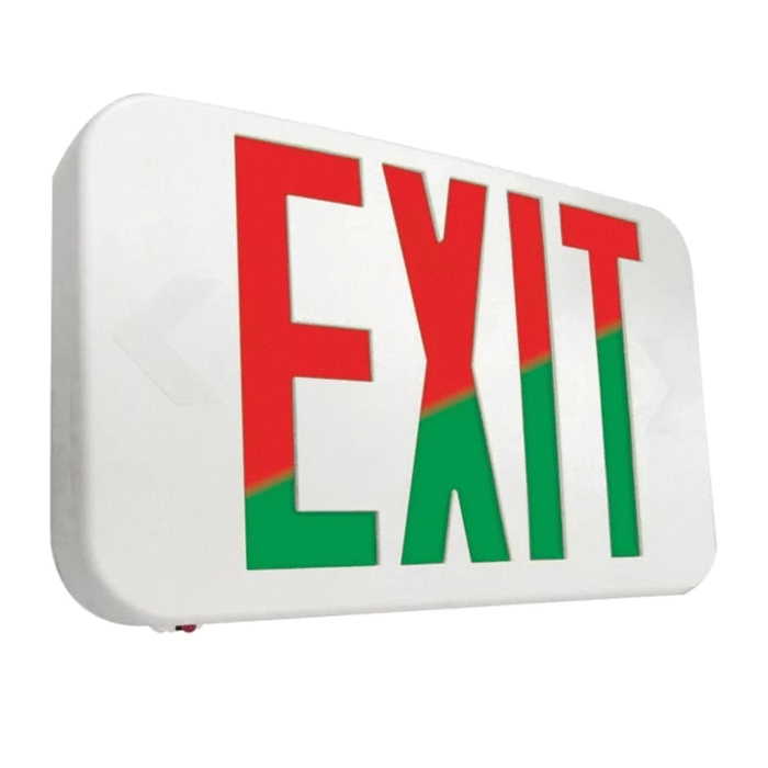 Sure-Lites APX7RG Exit Light, 11-5/8 in OAW, 7-3/16 in OAH, 120/277 V, 3.12 W, LED Lamp, Thermoplastic Fixture, White