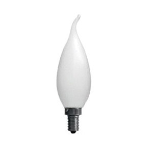 TruWave Series 42083 LED Bulb, Bent Tip Lamp, 60 W Equivalent, Candelabra E12 Lamp Base, Dimmable, Frosted