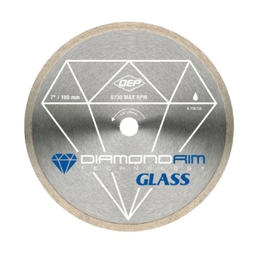 Glass Series 6-7007GL Saw Blade, 7 in Dia, 5/8 in Arbor, Continuous Rim
