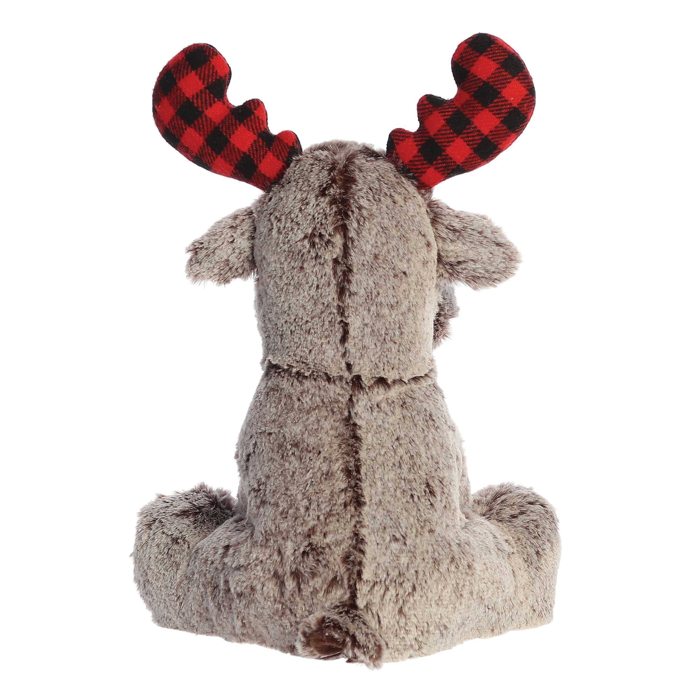 Aurora Holiday Series 99347 Buffalo Plaid Moose Stuffed Toy, All Ages, Polyester, Brown - 3