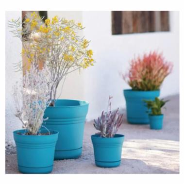 Bloem Saturn Series SP1215 Planter, 12 in Dia, Fuchsia - 3