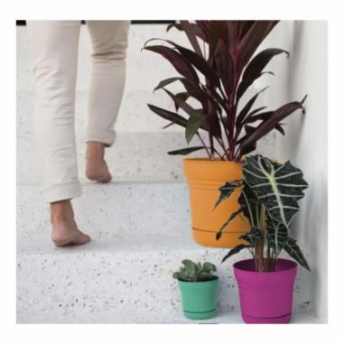 Bloem Saturn Series SP1215 Planter, 12 in Dia, Fuchsia - 4