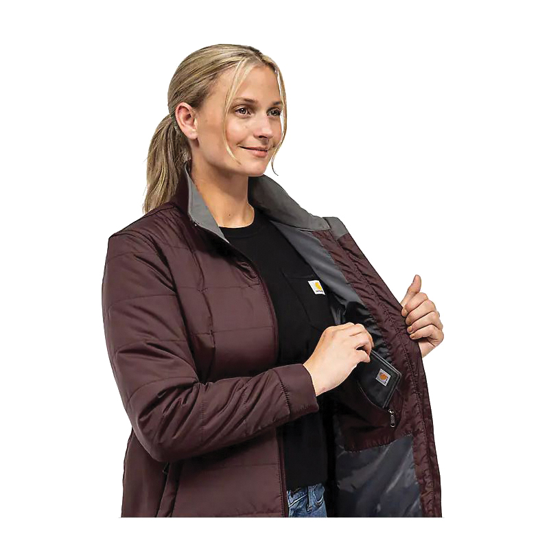 Carhartt 105912-N04-L Insulated Puffer Jacket, L, Elastane/Nylon, Black, Mock Neck, Hook and Loop, Zipper, Regular - 3