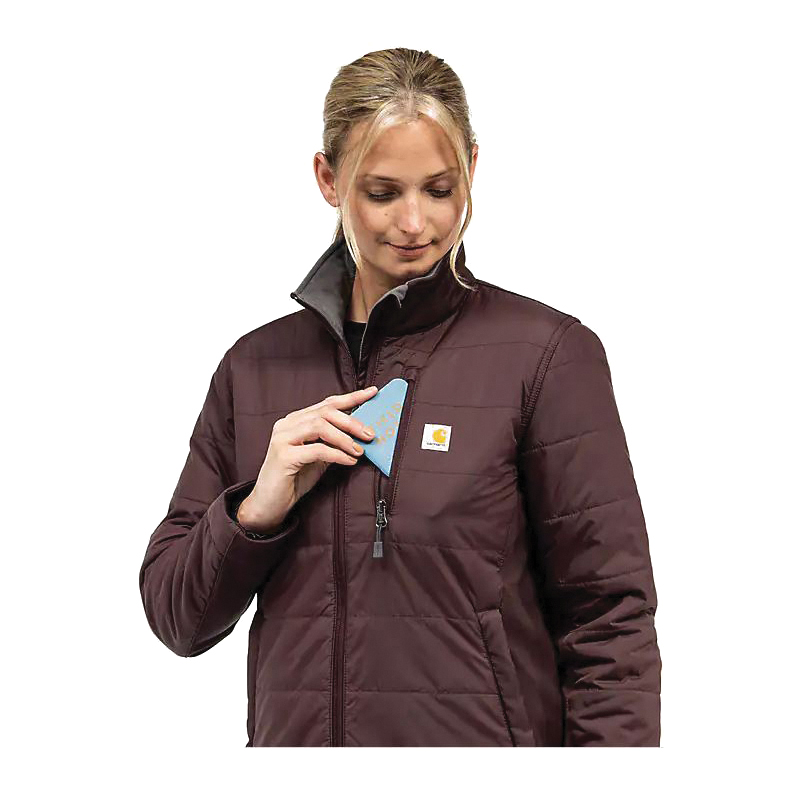 Carhartt 105912-N04-L Insulated Puffer Jacket, L, Elastane/Nylon, Black, Mock Neck, Hook and Loop, Zipper, Regular - 4