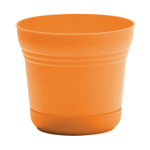 Saturn Series SP0519 Planter, 5 in Dia, 4-1/2 in H, 5 in W, 5 in D, Round, Classic Textured Design, Plastic, Mango