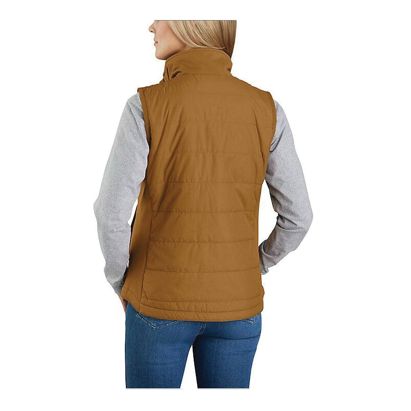 Carhartt 105984-BRN-L Insulated Puffer Vest, L, Regular, Elastane/Nylon, Carhartt Brown, Mock Neck, Zipper - 2