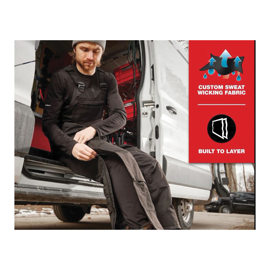 Milwaukee WORKSKIN Series 441B-L Base Layer Pants, L, Polyester, Black, 36-1/2 to 38-1/2 in Waist, 30 in L Inseam - 2