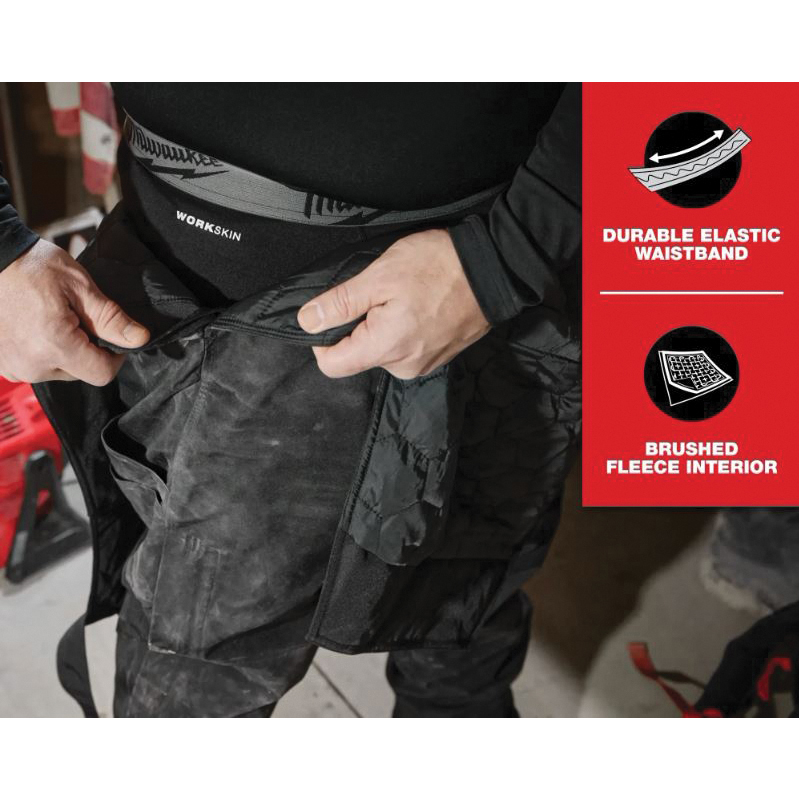 Milwaukee WORKSKIN Series 441B-L Base Layer Pants, L, Polyester, Black, 36-1/2 to 38-1/2 in Waist, 30 in L Inseam - 3