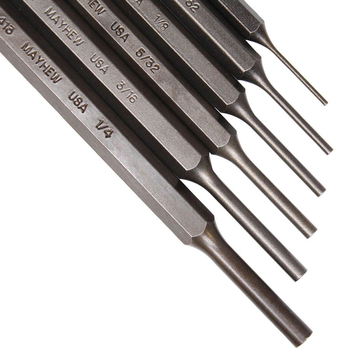 Mayhew 89035 Pin Punch Set, 6-Piece, Steel, Blasted - 3