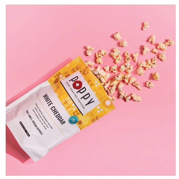 Poppy Handcrafted Popcorn WCMBC Popcorn, White Cheddar, 3 oz - 3